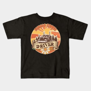 Groovy trucker girl female truck driver Kids T-Shirt